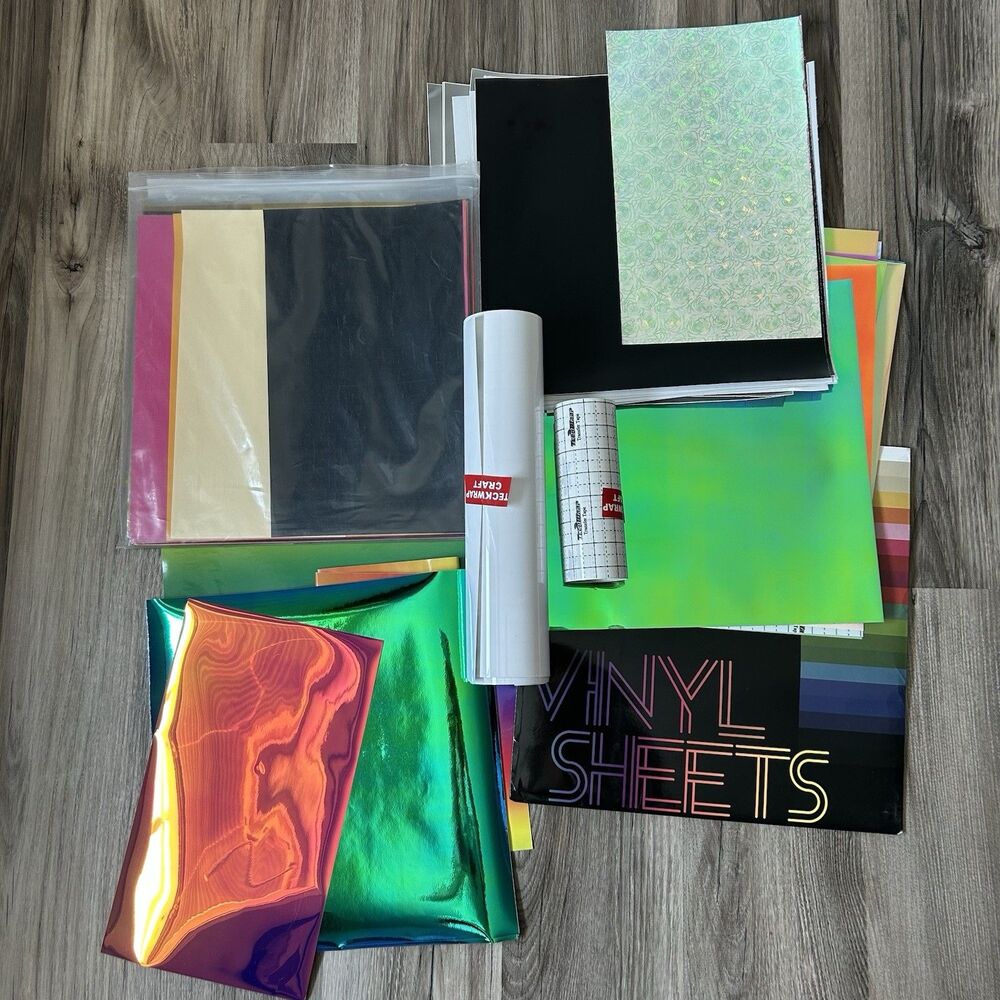 Huge Adhesive Vinyl Lot of Over 50 - Holographic Teckwrap StarCraft Etc